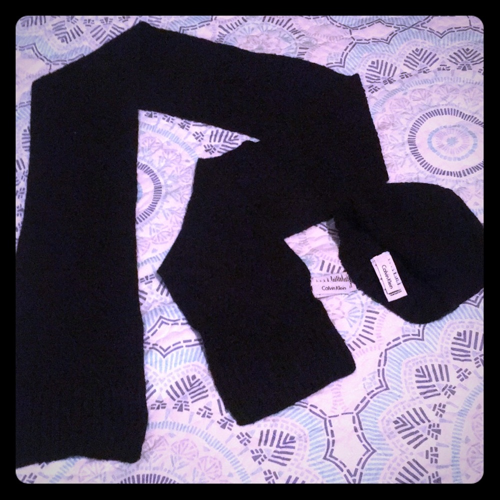 Calvin Klein Matching Scarf & Beanie hat.
